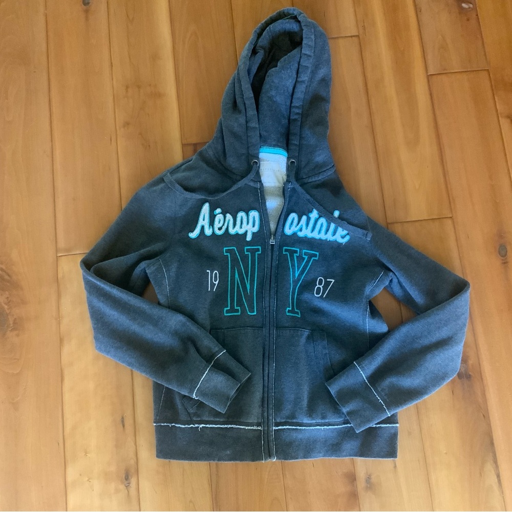 Aeropostale gray hoodie jacket size L